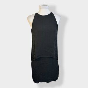 Theory Shift Black Silk‎ Sleeveless Dress